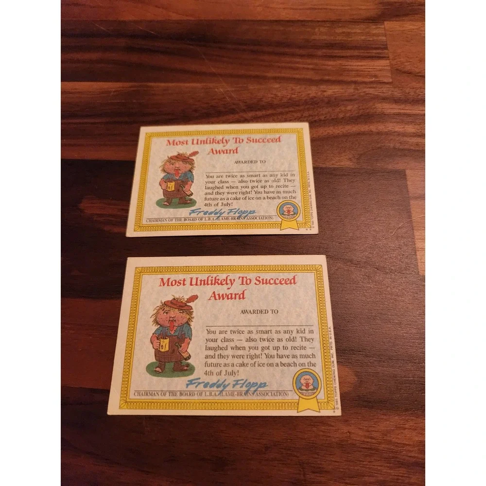 Garbage Pail Kids 1985 Series 1 Corroded Carl Crater Chris 19a 19b Matte Back